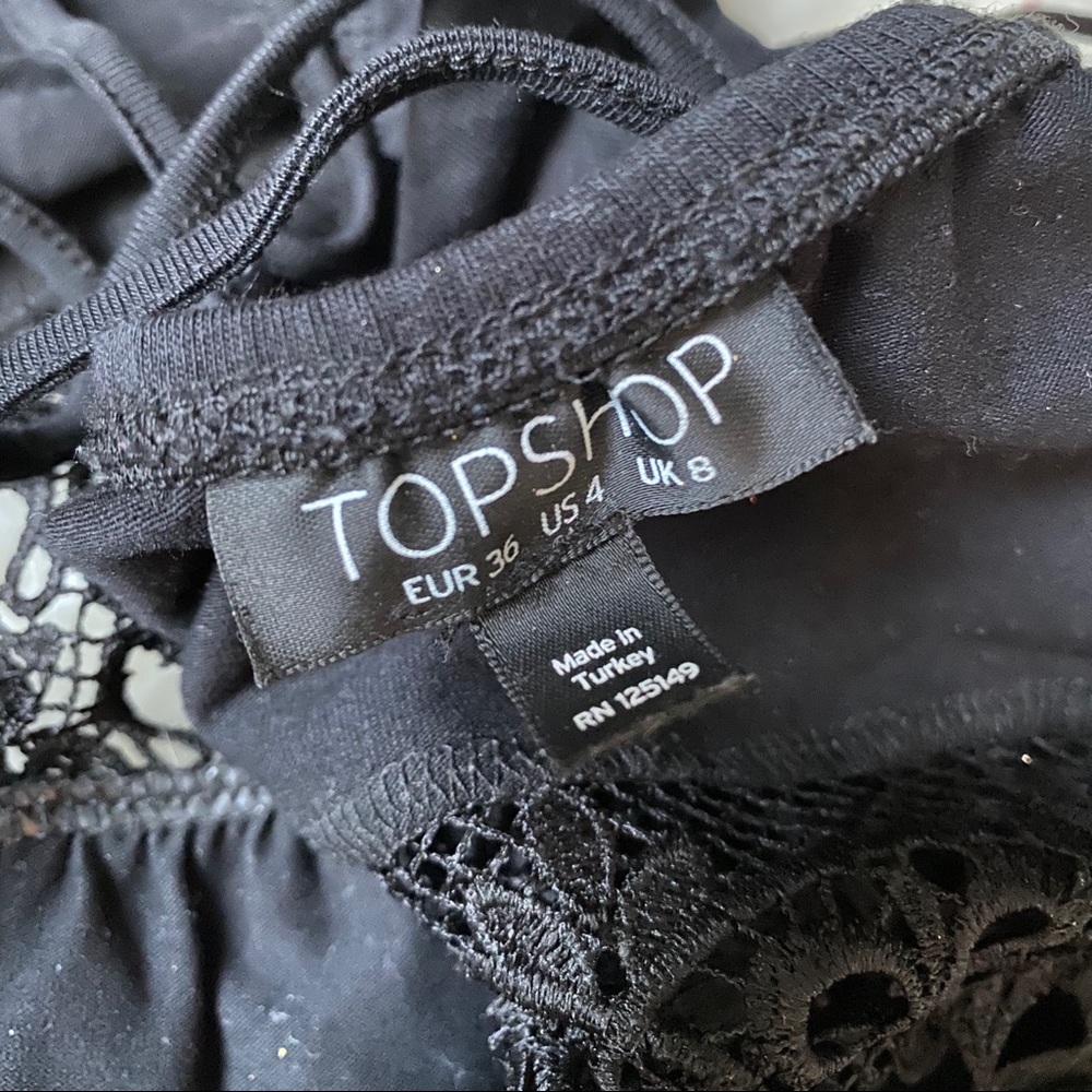 SOLD topshop little black dress with lace cut out - Picture 6 of 6
